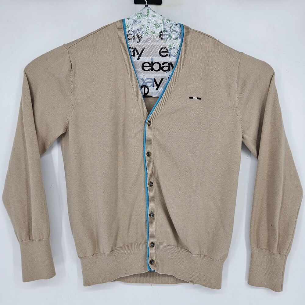 Cavi Sweater Mens Extra‎ Large Casual Preppy Long Sleeve Tan Blue XL